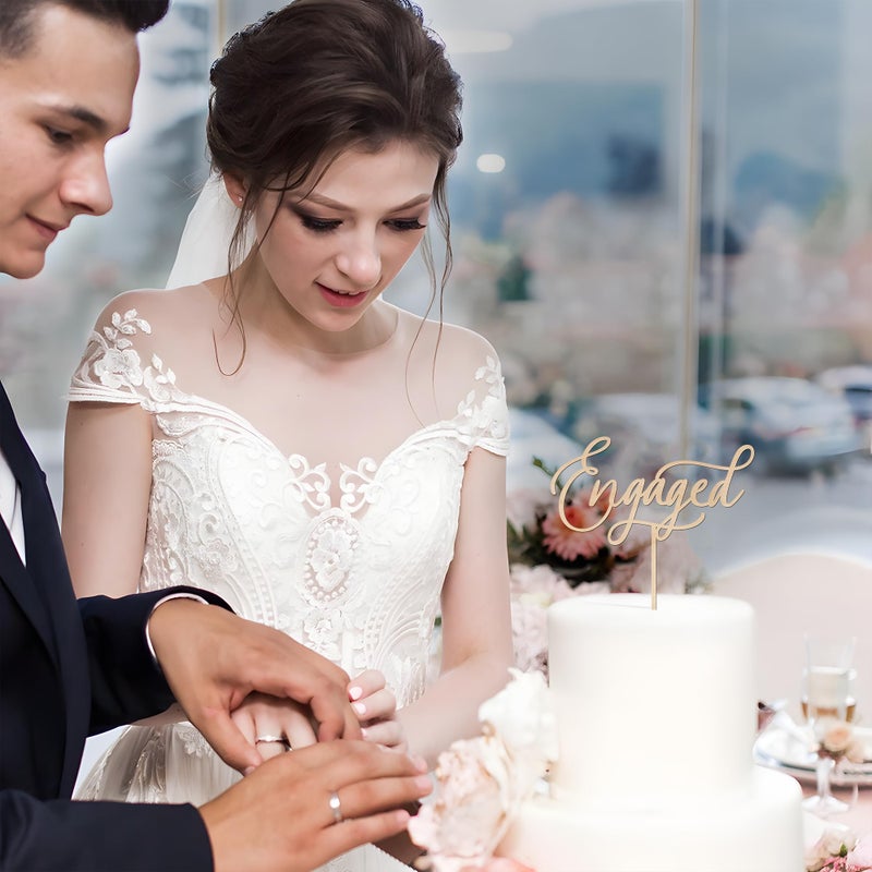 قطعة علوية لكعكة الخطوبة من بارتي تو بي إنجيدج، مصنوعة من الخشب - Image 4
